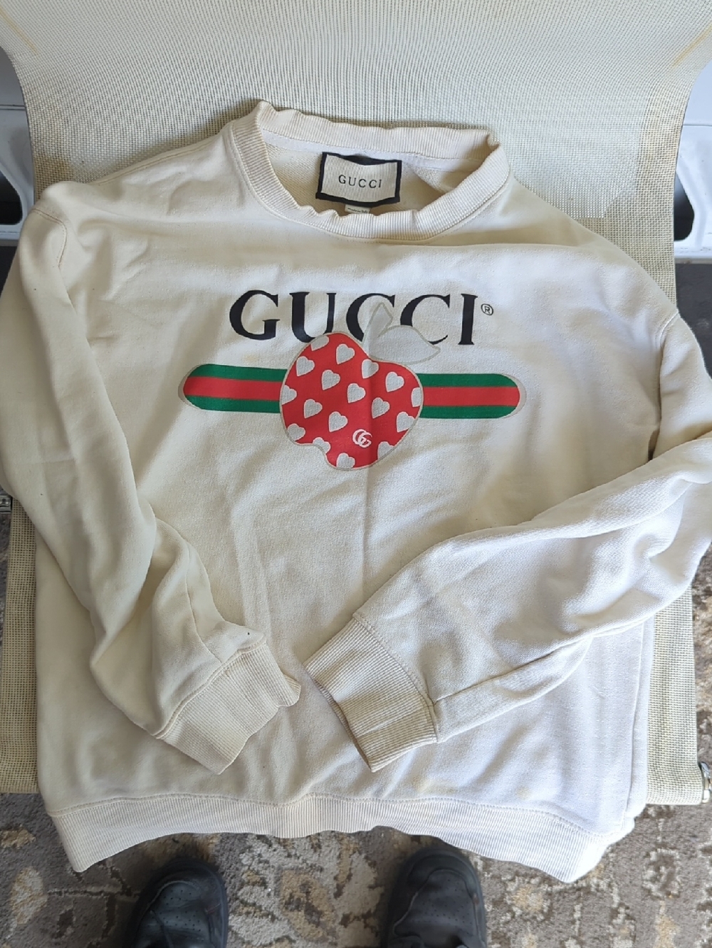 Authentic Gucci Les Pommes Off-White Crewneck Sweater Size Small